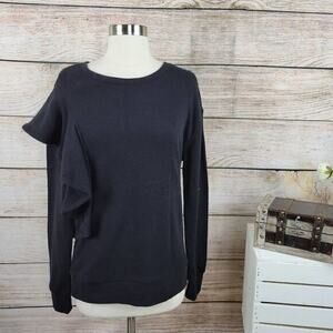 NWT‎ Splendid Westfourth Asymmetrical Ruffle Sweatshirt Size Extra Small